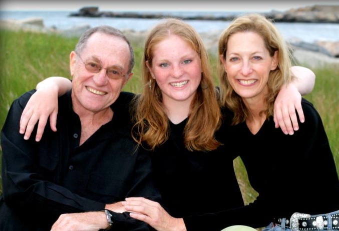 Image of an American lawyer, Alan Dershowitz and her wife and daughter