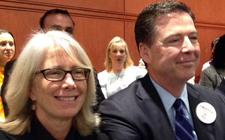 Image of an American attorney/prosecutor and the former director of the FBI, James Comey and his wife