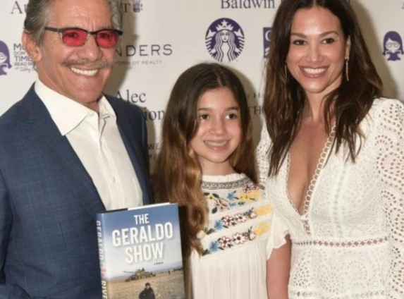 Image of a politician and a tv show host, Geraldo Rivera and his current wife and daughter